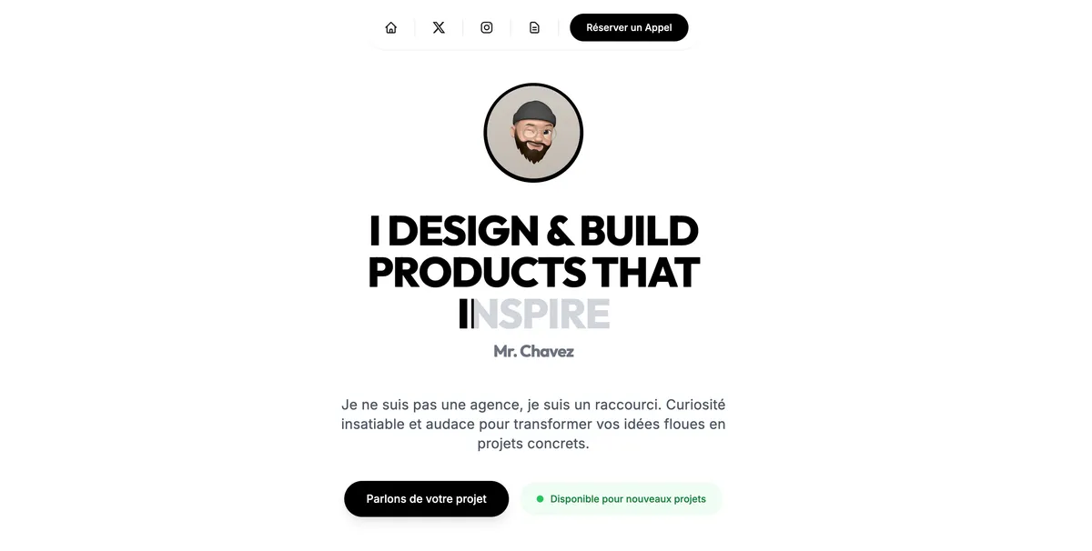 Capture d'écran du portfolio Acid Studio